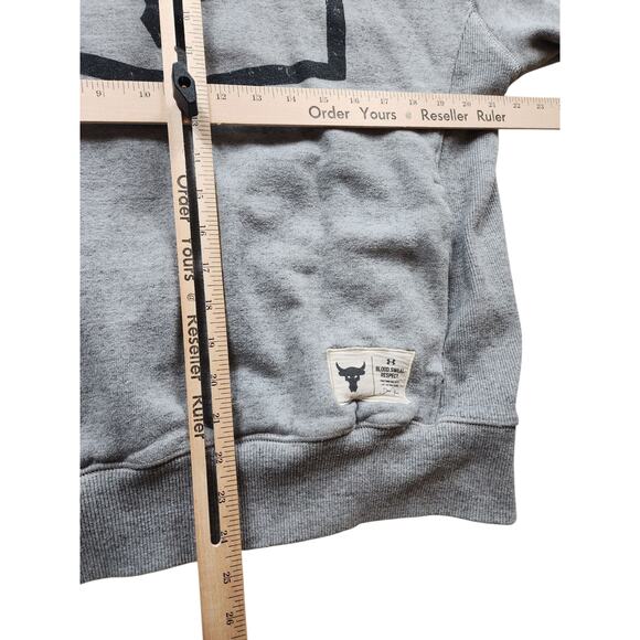Under Armour Project Rock Hoodie Medium Sweatshirt Bull Blood Sweat Respect Gym - Picture 15 of 16